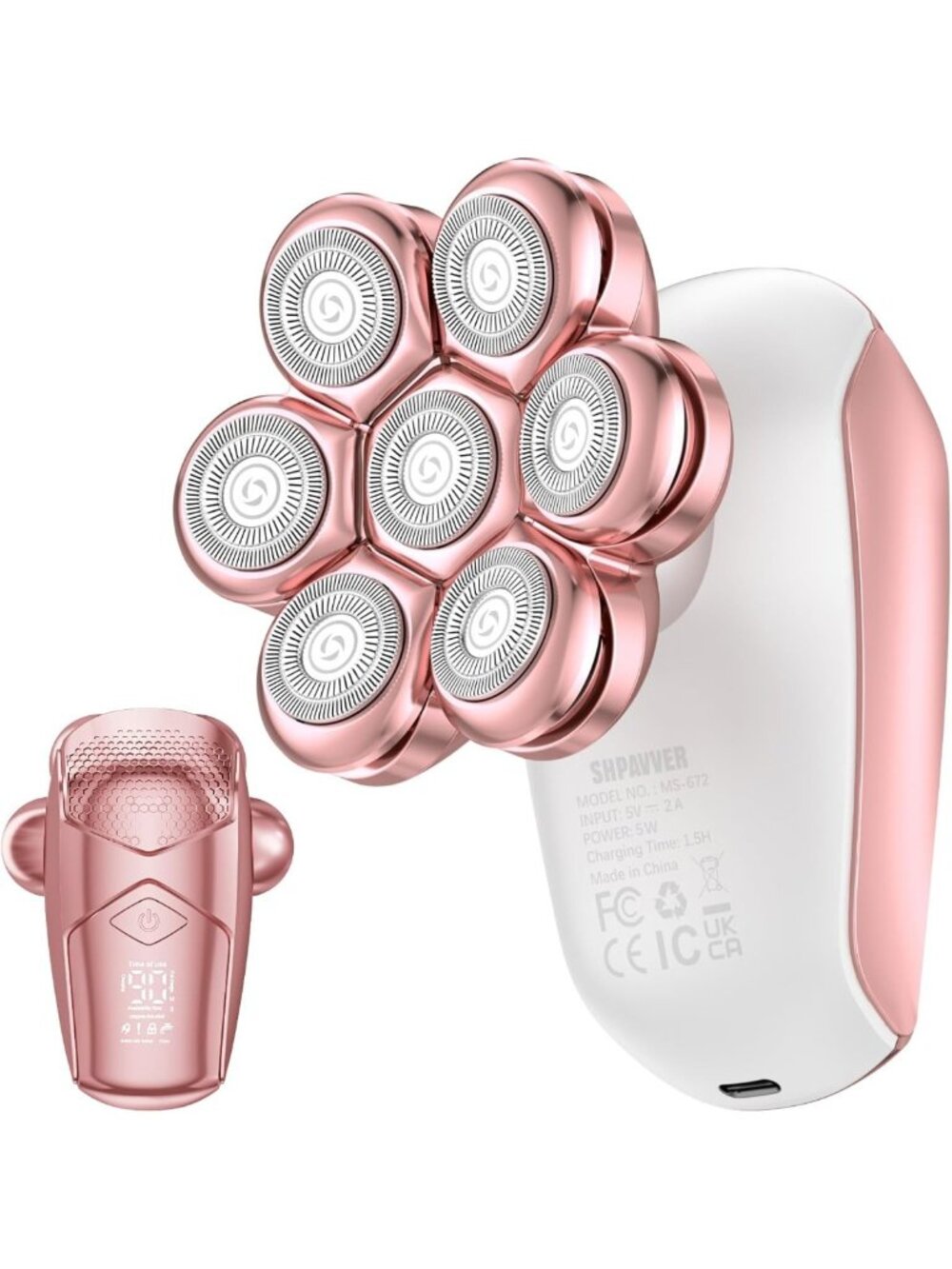 7D Floating Head Electric Shaver for Women - Waterproof Wet/Dry Hair Remover